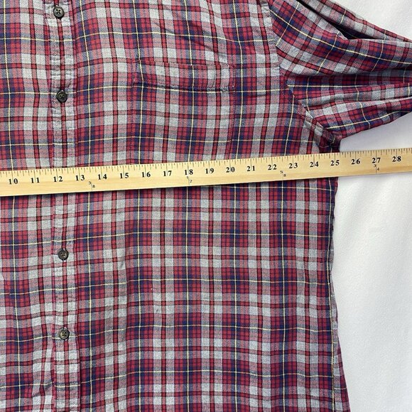 St. JOHN'S BAY Flannel Plaid Button-Down Shirt Men XL Multicolor Single Pocket - Picture 7 of 14